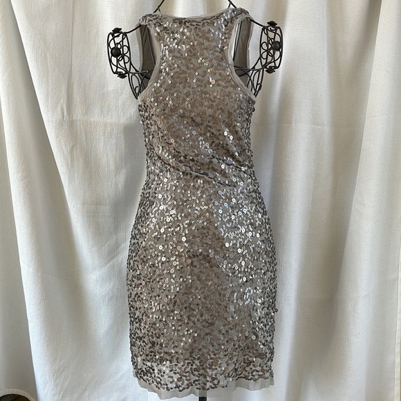 Max Studio Neutral Sequin Dress - Picture 4 of 10